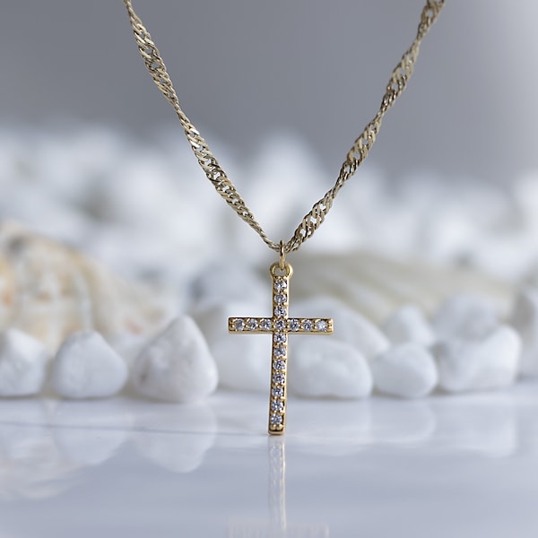 Cross Non Tarnish Necklace Etsy
