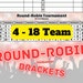 Printable Round-robin Tournament Brackets 4 to 18 Team Templates - Etsy