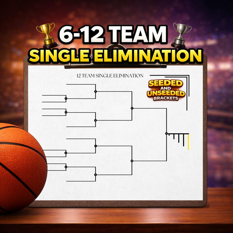 Professional Single Elimination Tournament Brackets (printable PDF) | 6 ...