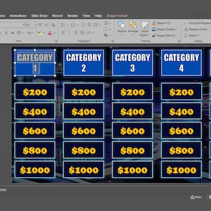 Modello di PowerPoint Jeopardy personalizzabile / Facile da usare con navigazione fluida (download digitale) immagine 4