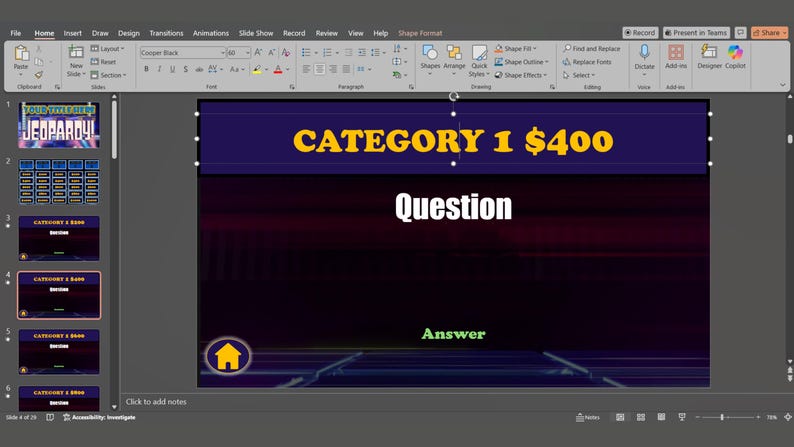 Customizable Jeopardy Powerpoint Template | Easy-to-use With Seamless ...