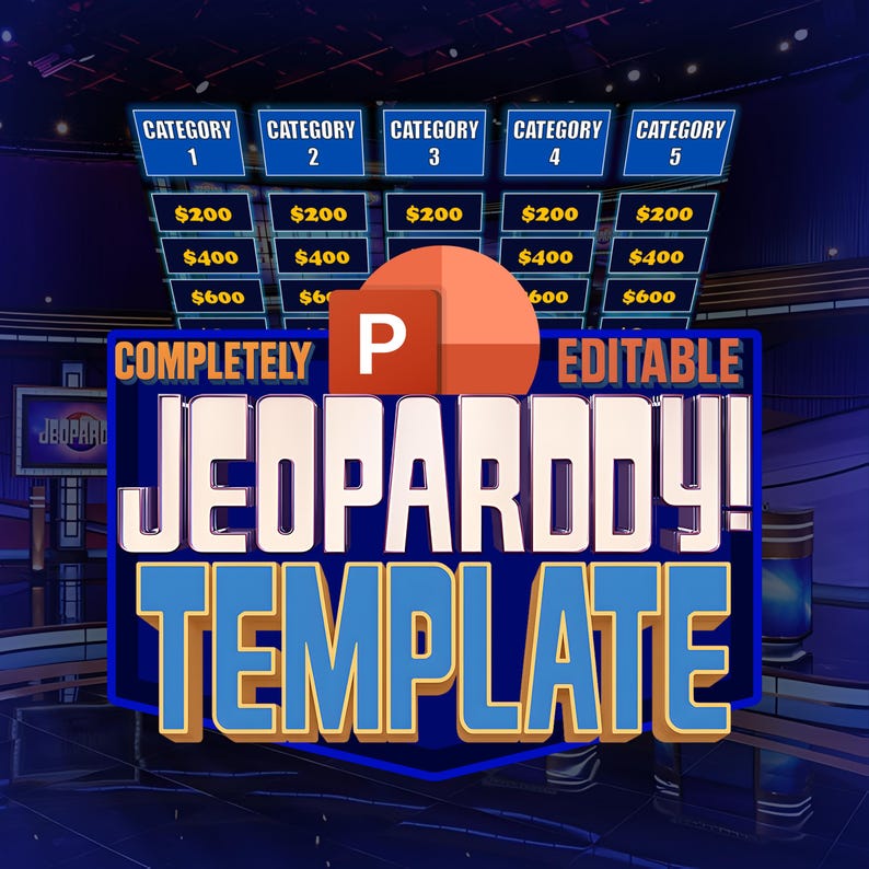 Modello di PowerPoint Jeopardy personalizzabile / Facile da usare con navigazione fluida (download digitale) immagine 1