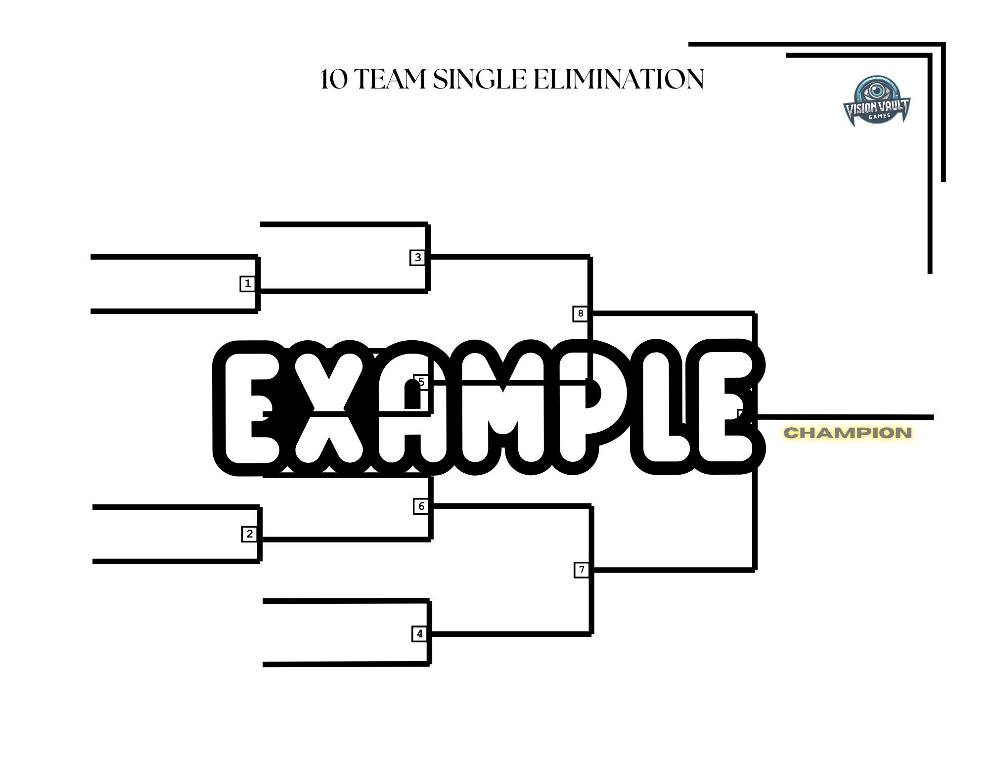 Printable Single Elimination Tournament Brackets 6 to 12 Team Templates ...