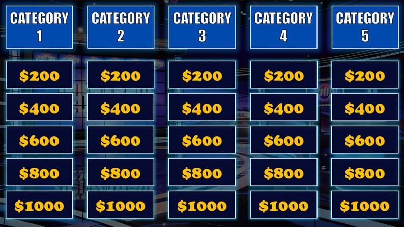 Modello di PowerPoint Jeopardy personalizzabile / Facile da usare con navigazione fluida (download digitale) immagine 3