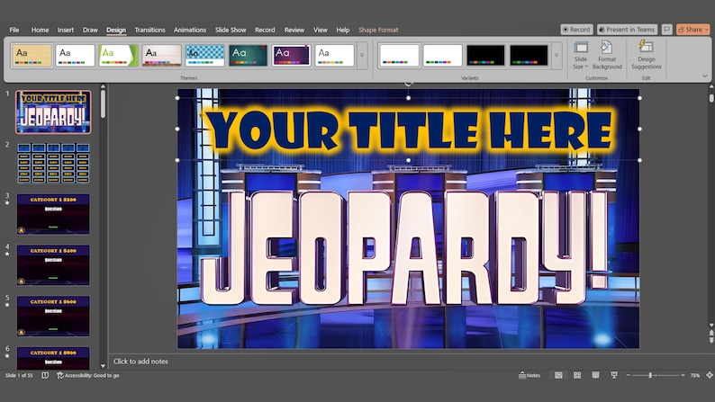 Modello di PowerPoint Jeopardy personalizzabile / Facile da usare con navigazione fluida (download digitale) immagine 9
