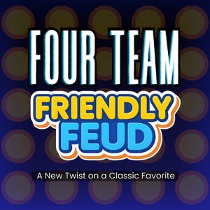 Four Team Friendly Feud Game | PowerPoint Bundle (Digital Download, 10 Games)
