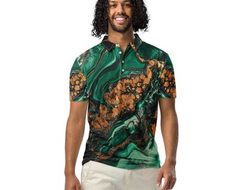 Men’s slim fit polo "Green Marble"