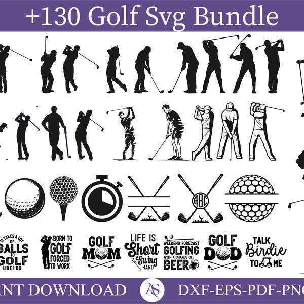 Golf Svg Bundle, Golf Svg, Golf Png, Golf Split Monogram Svg, Golf Name Frame, Golf Club Svg, Golf Ball Svg Clipart, Golf svg files cricut