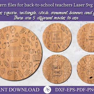 Back to school teacher pattern file bundle, engraving laser files, SVG files, laser, door hanger, decor, wall, classroom decor, Laser Score