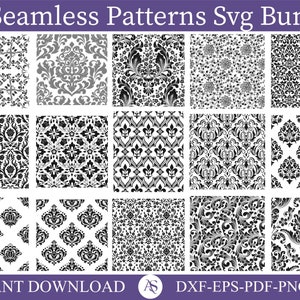 30 Seamless Patterns SVG Bundle, tooled leather svg, seamless tumbler png, tumbler wrap png, western pattern svg, png, dxf, pdf