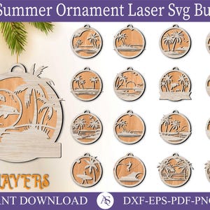 90 Beach Ornaments Laser Cut SVG Bundle, Beach inspired Christmas ornaments, Shore, Coastal, SVG, Laser Digital download Glowforge tested.