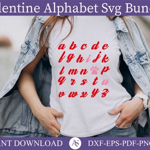 Valentine Alphabet I Love You Svg, Kids Valentines Svg, Love Alphabet Svg, Alphabet Svg, Valentine's Day Svg, Valentine Shirt, Pet Paw Svg