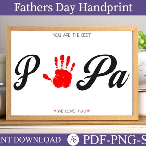 PAPA Handprint Footprint Art Craft, Father&#39;s Day Gift for Dad, DIY Baby Kids Card, Decor Nursery Memory Keepsake, Toddler Preschool Craft