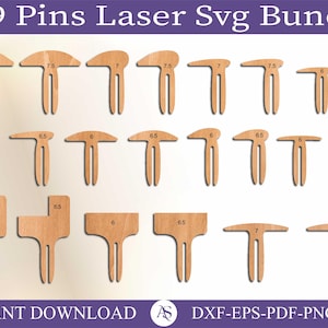 Honingraatbedpin + maattesttool, laservasthoudpinnen, kruimelladepinnen, lasergesneden pinnen, SVG-ladepinnen, OMtech, xTool, Glowforge, Thunder