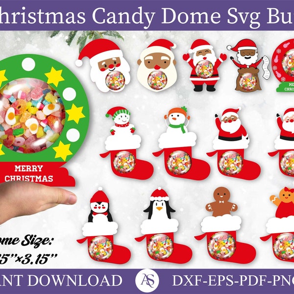 Christmas Candy Dome SVG Bundle, Candy Ornaments SVG, Chocolate Holder svg, Candy Dome Svg, Candy Ornaments SVG, Christmas Candy Holder