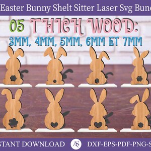 Easter Bunny Shelf Sitter SVG, Standing Easter Bunny SVG, Easter bunny Decor svg, Easter laser file, Shiplap Easter bunny, Easter glowforge