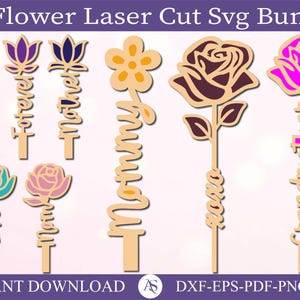 Personalized Rose SVG Bundle, Rose Flowers Svg, Love Svg, Valentines Day Svg, Laser Cut Files, Mother's Day Svg, Glowforge Cricut CNC