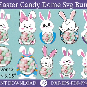 Ostern Candy Dome SVG Bundle, Ostern Candy Holder SVG, Bunny Candy Holder SVG, Schokoladenhalter SVG, Partygeschenk, Osterkorb Geschenk, Cricut