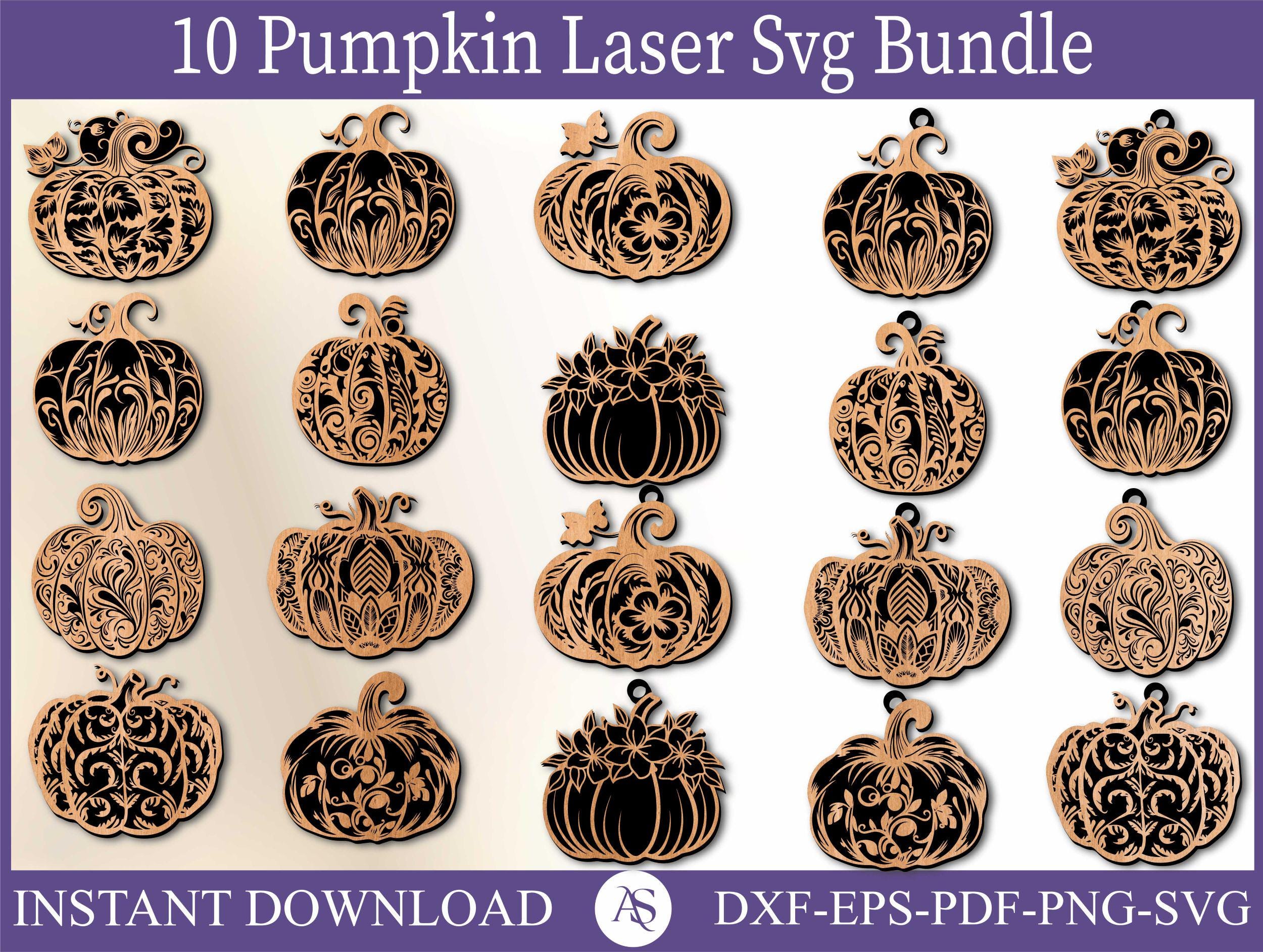 Pumpkin Bundle svg, Pumpkin Laser Cut File, Autumn Pumpkin svg, Patterned Fall Cut Files, Pumpkin Decor svg, Halloween Glowforge Laser File