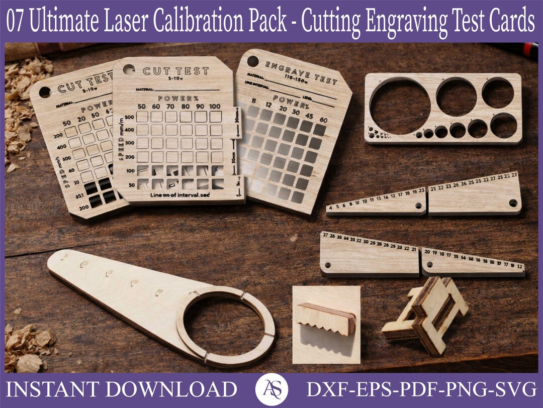 Ultimate Laser Calibration Pack - Cutting Engraving Test Cards, Focus ...