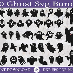 GHOST SVG, Halloween svg, Ghosts svg, Ghost svg bundle, Ghost Clipart, Cute ghost cut files, Halloween ghost Design Clipart Digital Download