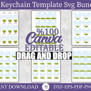 Keychain Template Svg, Motel Keychain Template, Rectangle Keychain Template, Circle Keychain Template, T-Shirt Keychain Template, Canva