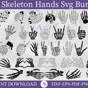 Skeleton Hands Svg Bundle, Skull Skeleton Hand Halloween svg, Rack Hand Svg, Middle Finger svg, Cricut Cut File, Laser cut, Instant Download