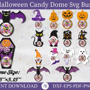 20 Halloween Candy Dome SVG, Halloween Candy Holder SVG, Candy Ornaments SVG, Chocolate holder svg, Trick or Treat Gifts, Paper Ornament