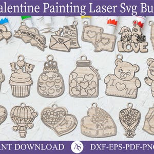 Valentines Diy paint Kit SVG,Valentines laser cut files, Glowforge cut file,Laser SVG,Valentines gnomes,Valentines svg,Valentines laser svg