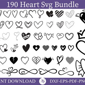 Herz-Svg-Bundle, Herz-Svg, handgezeichnetes Herz-Svg, offenes Herz-Svg, Doodle-Herz-Svg, Skizzen-Herz-Svg, Liebes-Svg, Valentinstag-Svg, Cricut, Png