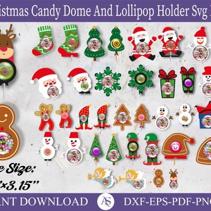 40 Christmas Candy Dome And Lollipop SVG Bundle, Candy Ornaments SVG, Chocolate holder svg, Candy dome Svg , Candy Ornaments SVG, Christmas