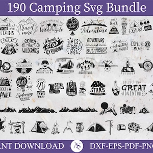 Paquete SVG de camping, Camp Life Svg, Camp SVG, Camper Svg, Campfire Svg, Archivos cortados de camping, Refranes de campamento, Archivos svg para Cricut, Camp Png, Svg