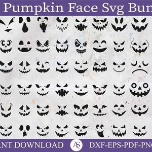 Faccia di zucca Svg, Facce di Jack O Lantern, Facce di zucche di Halloween, Clipart Facce di zucca, Faccia di Halloween Svg, File tagliati, Download istantaneo