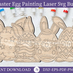 Huevo de Pascua para colorear láser Svg, kit de pintura de huevos de Pascua svg, huevos de Pascua de pie svg, archivo láser de huevos de Pascua, archivo láser de Pascua, Glowforge svg