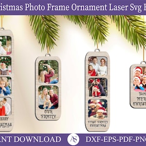 Fotoornament Svg, fotostripornament, gepersonaliseerde fotostrip Kerstornament Svg, getrouwd ornament, kerstornament fotolijstjes