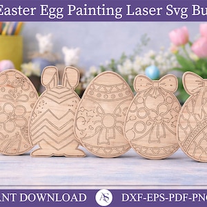 140 Ostereier-Laser-Datei (SVG), Ostereier-Malset (SVG), Stehende Ostereier (SVG), Ostereier-Laserdatei, Osterlaser, Glowforge-Datei (SVG)