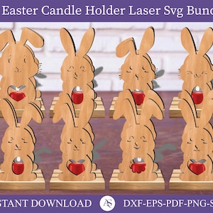 08 Easter Lamp Candle Holder Laser Svg, Light Bunny, Tealight Lamp, Easter Candle Holder Laser Cut, Bnny Candle Holder, Digital Download