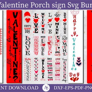 Valentinstag-Porch-Schild-Paket, vertikales Valentinstag-Porch-Schild SVG, großes Türschild, Bauernhaus-Porch-Schild, Willkommensschild, Love-Svg