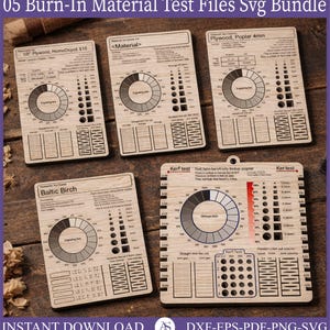 Laserkalibratiepakket, Lightburn lasertestbestanden, testkaart voor lasergraveren en -snijden, CO2-diode lasers, Lightburn kalibratietest.