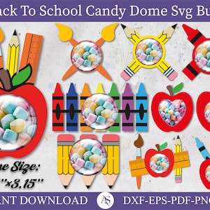 Cúpula de porta-doces fofa svg, porta-doces de lápis de cúpula de doces Svg, Svg de jardim de infância, apreciação do professor, presente do professor, cúpula de doces de lápis fofa