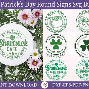 St Patrick's Day Round Signs SVG Bundle, St Patricks Day Sign svg, St Patrick's Brewing Co svg, Everybody in The Pub svg