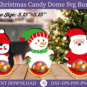 10 Christmas Candy Dome SVG Bundle, Candy Ornaments SVG, Chocolate holder svg, Candy dome Svg, Candy Ornaments SVG, Christmas candy holder.