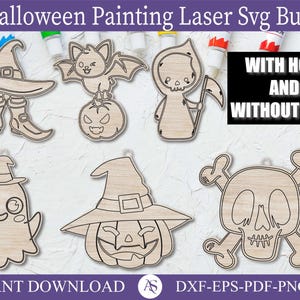 Halloween Paint Laser Svg, Halloween SVG, Halloween Paint File, Halloween Laser File, Glowforge svg, Pumpkin Paint svg, Ghost Paint Svg