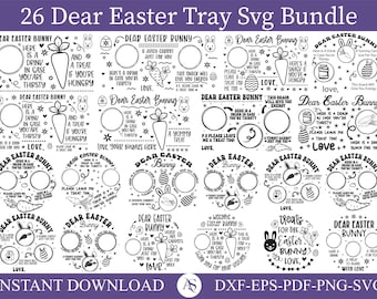 Easter Bunny Tray Svg, Easter Tray Svg, Dear Easter Cookie Tray Svg, Carrot Plate Svg, Bunny Plate Svg, Dear Easter Bunny, Easter Plate Svg