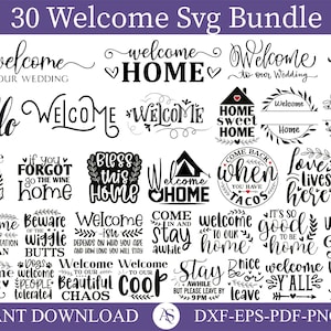 Paquete SVG de bienvenida, Signo de bienvenida Svg, Inicio Svg, Granja Svg, Paquete de bienvenida, Archivo de corte de bienvenida, Archivo svg de citas para cricut, Silueta svg