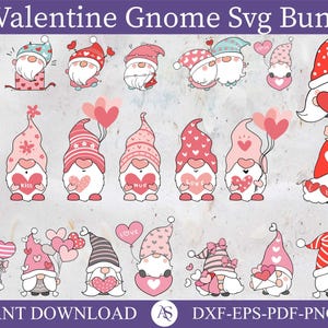 Valentine gnomes svg Bundle, Love Svg Bundle, cricut, Cartoon, Hear Svg, Clip art, gnomes svg cut file, heart svg, valentine svg, gnomes dxf