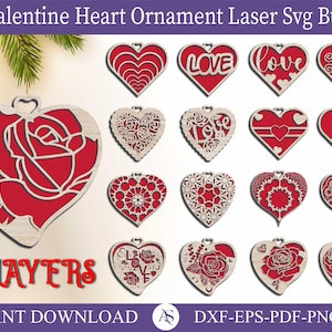 Hearts Valentine's Day Laser Cut, 140 Different Design ,Laser Cut File, Valentine's Day Laser Cut File, Valentines Gift, Heart SVG File