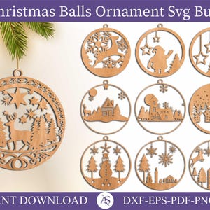 40 Christmas Balls Svg , Christmas Ornament Laser Cut SVG Bundle, Set Of Christmas Toy, Christmas SVG Bundle, Christmas Ornament Laser Svg
