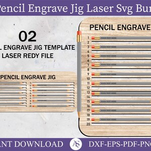 02 Pencil Engraving Jig, Laser Cut File for Personalized Pencils, Custom Text on Pencils, laser cut, Pencil Jig Svg, Pencil Jig Engrave