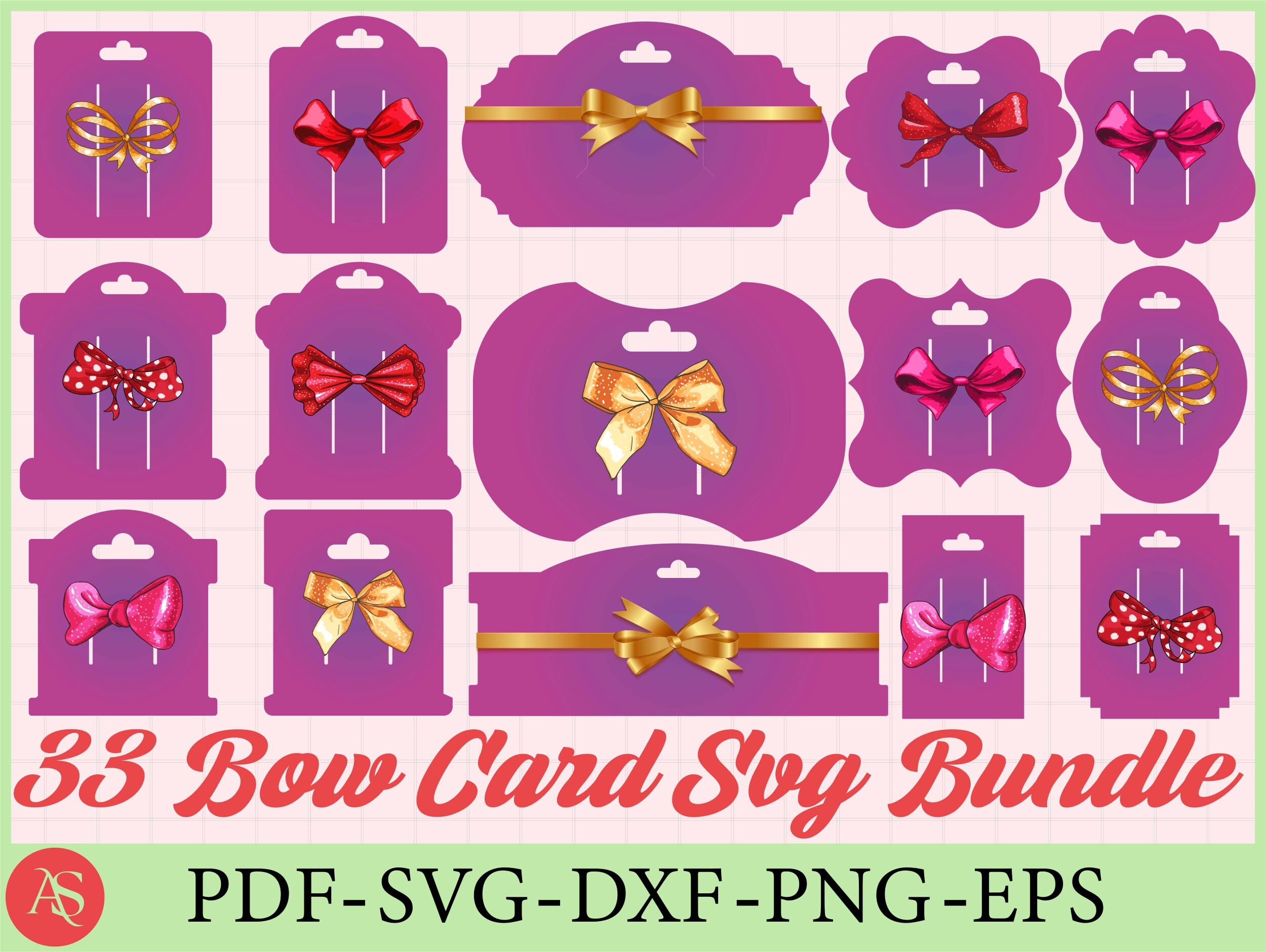 Hair Bow Display Card Template Svg Hair Bow Card Template Etsy